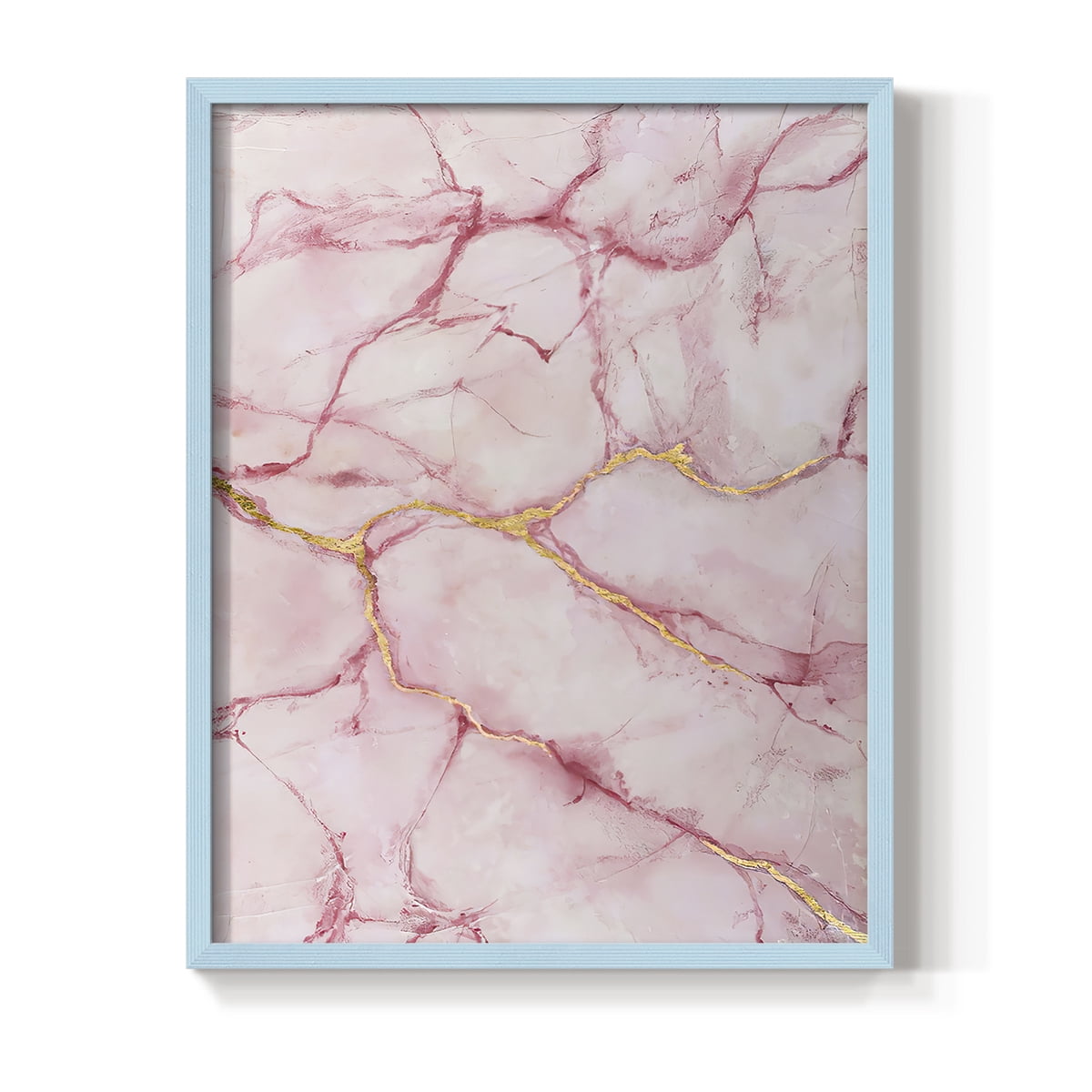 Rose Marble II in Blue Solid Wood 8 x 10 Framed Print