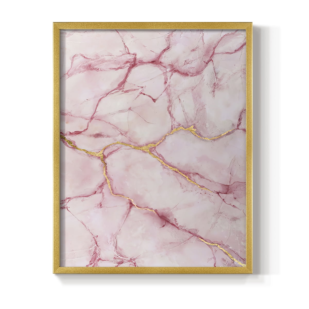 Rose Marble II in Gold Solid Wood 8 x 10 Framed Print