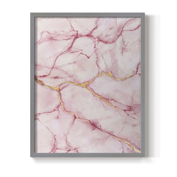 Rose Marble II in Gray Solid Wood 16 x 20 Framed Print