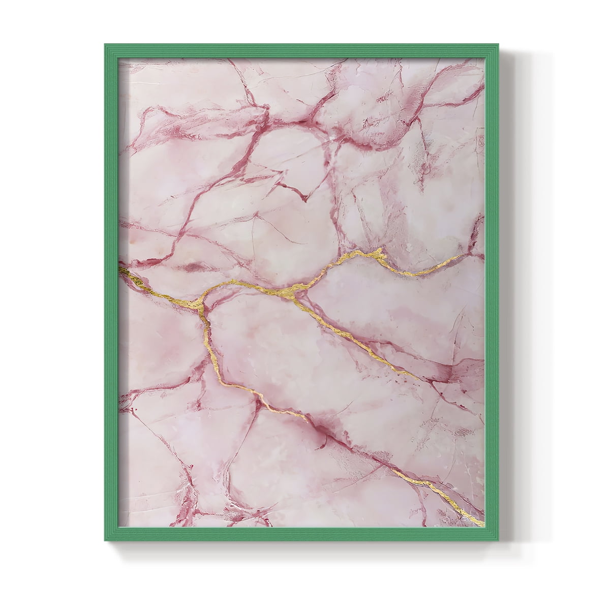 Rose Marble II in Green Solid Wood 11 x 14 Framed Print