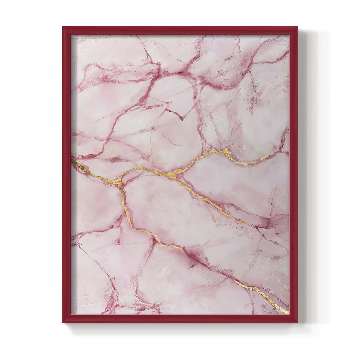 Rose Marble II in Red Solid Wood 8 x 10 Framed Print