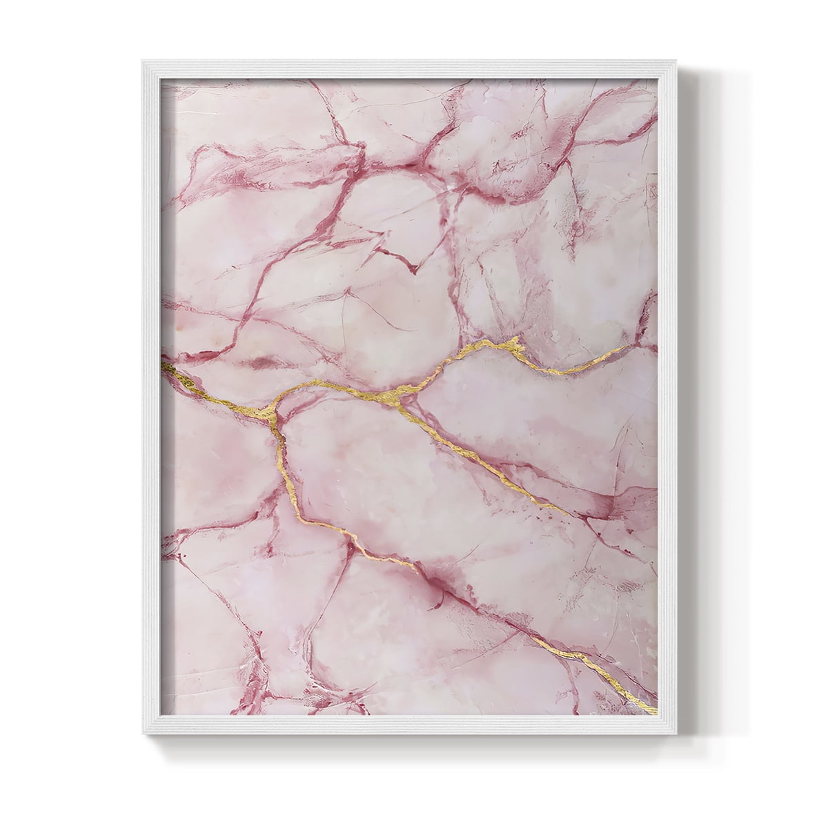 Rose Marble II in White Solid Wood 8 x 10 Framed Print
