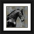 thumbnail image 1 of Rose, Martin 15x15 Black Ornate Wood Framed with Double Matting Museum Art Print Titled - Black Stallion, 1 of 4
