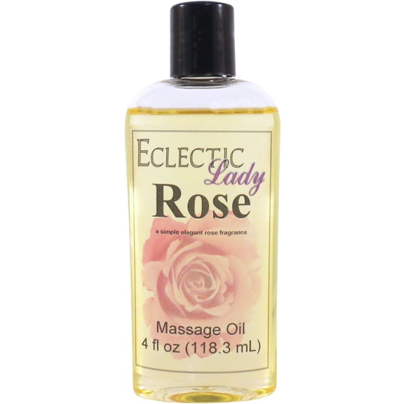 Rose Massage Oil by Eclectic Lady, 4 oz, Sweet Almond Oil and Jojoba Oil