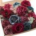 thumbnail image 1 of Rose Mauve Artificial Flowers,Fake Roses Peony and Greenery Combo Box Set for DIY Wedding Bouquets, 1 of 5