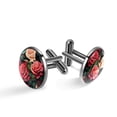 thumbnail image 1 of Rose Men's Stainless Steel Cufflink Set for Formal Attire, 1 of 6