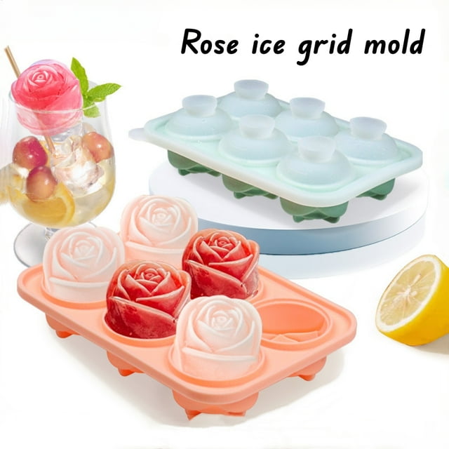Rose Mold,Ice Cube Mold,Making 6 Giant Flower Shaped,Silicone Fun Large Ice Balls