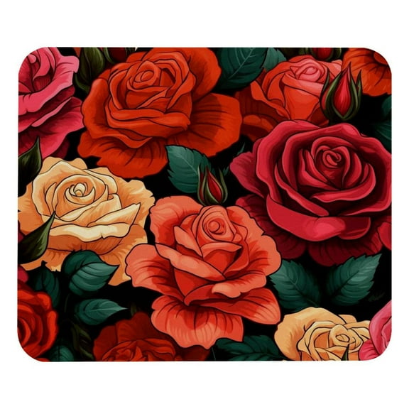 Rose Mouse Pad, Personality Design Rubber Base for Office Decor for Laptop, Computers