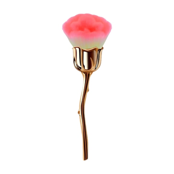 Rose Nail Dust Brush, Soft Nylon Cleaning Brush, Makeup Brush for Nail Art and Keyboard Cleaning