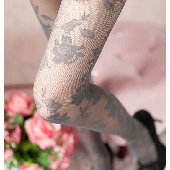Rose Panty Hose Grey