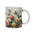 thumbnail image 1 of Rose Pattern Ceramic Coffee Mug 11 oz Valentine s Day Gift for Loved Ones, Elegant Handmade Tea Cup with Romantic Floral Design for Anniversary and Special Occasions, 1 of 9