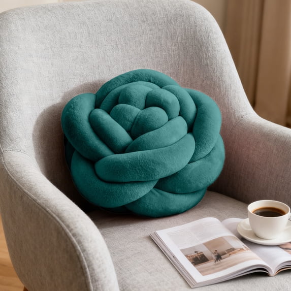 Rose Pattern Hand Woven Throw Pillow 6.7x6.7in Small Decorative Sofa Cushion Soft Polyester Filled Lumbar Support Accent for Couch Chair Bed Car Seat