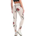 thumbnail image 1 of Rose Pattern High Waisted Leggings for Women Regular & Plus - No See Through Tummy Control Cycling Workout Yoga Pants without Pockets 2XL, 1 of 6