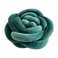 thumbnail image 1 of Rose-Patterned Hand-Woven Throw Pillow Decorative Lumbar Cushion for Sofa and Office Chair 6.7 Inch Green, 1 of 6