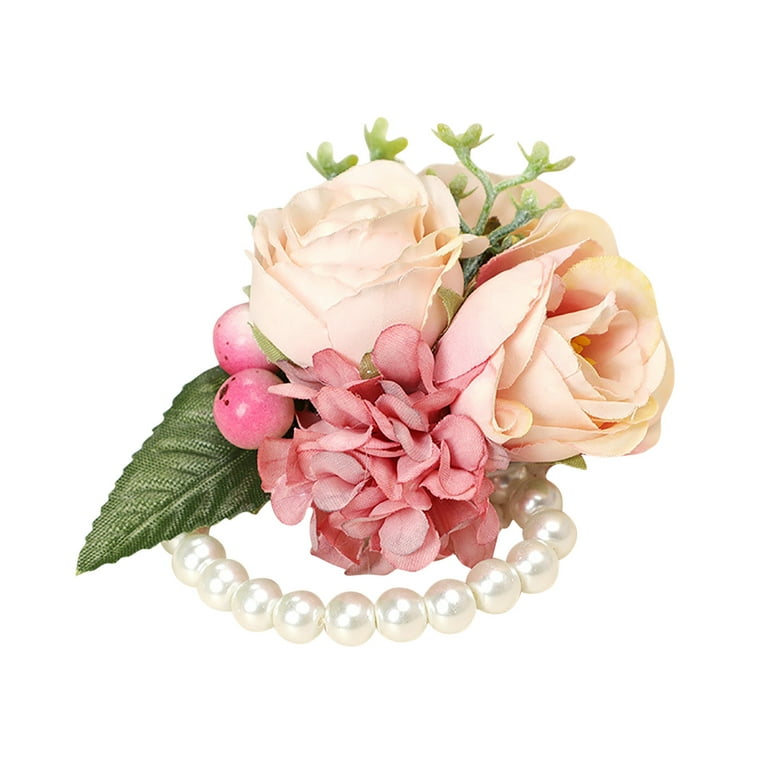 Ling's Moment Dusty Rose Wrist Corsages for Wedding(Set of 6), Corsages for  Prom, Mother of Bride and Groom, Prom Flowers