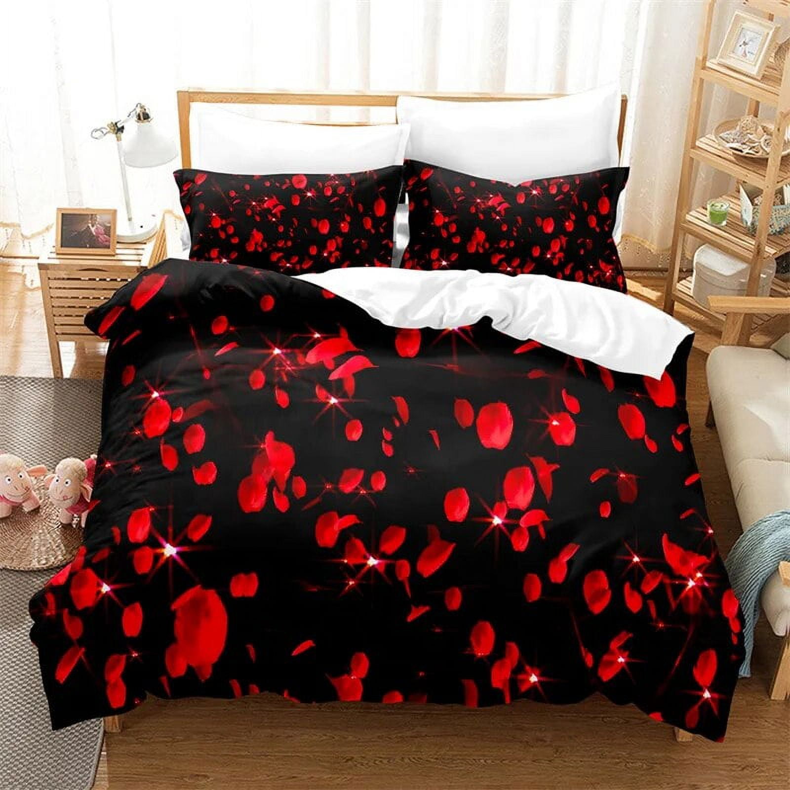 Rose Petal Bedding Set Plant Flowers Duvet Cover Boys Quilt Cover Room