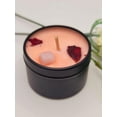 thumbnail image 1 of Rose Petals Natural Soy Wax Candle Highly Scented with Rose Quartz Crystals, 1 of 7