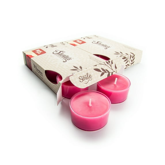 Rose Petals Tealight Candles Multi Pack - 12 Pink Premium Scented Tea Lights - Shortie's Candle Company