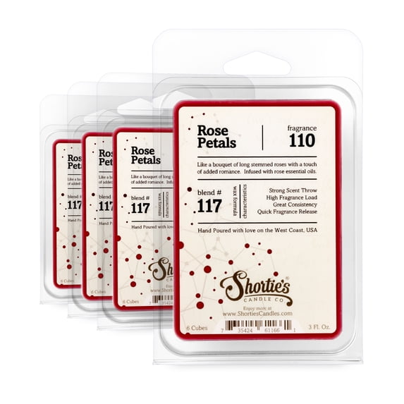 Rose Petals Wax Melts Bulk Pack - Highly Scented + Natural Oils - Shortie's Candle Company