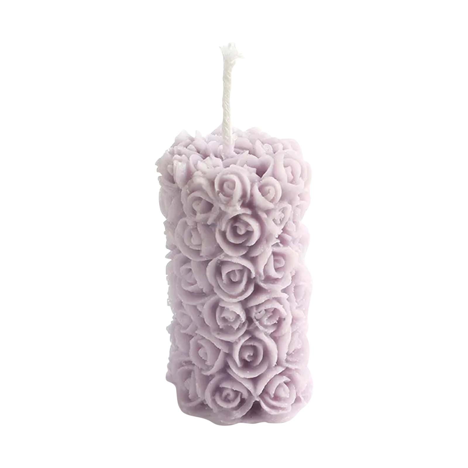 Rose Pillar Scented Candle Vegetable Wax, Beautiful Decoration, and Surprise Scents for a