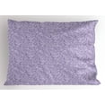 thumbnail image 1 of Rose Pillow Sham, Hand-Drawn Stylized Romantic Roses with Spiral Shape Petal Composition, Decorative Standard Queen Size Printed Pillowcase, 30 X 20 Inches, Pale Mauve Blue Violet, by Ambesonne, 1 of 2