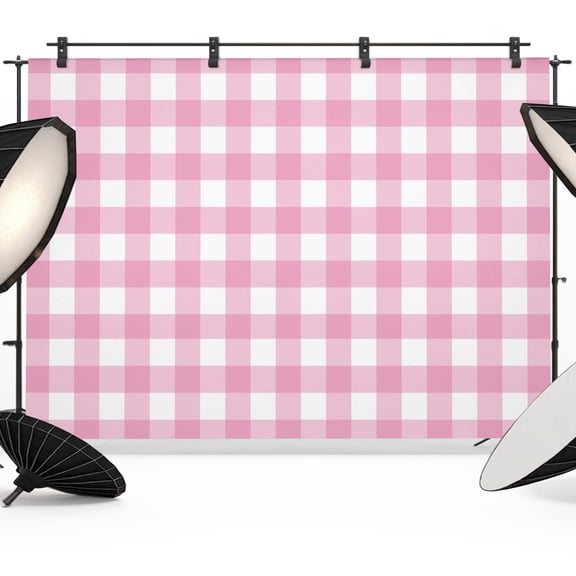 Rose Pink Checks Photography Backdrop 12x8FT, Gingham Plaid Abstract Modern Minimalist Photo Backdrops, Background for Photography Studio Photo Studio Background, Back Drop for Photoshoot