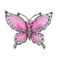 thumbnail image 1 of Rose Pink Czech Crystal Rhinestone Butterfly Pin Brooch Hand Painted Enamel, 1 of 5