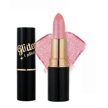 Rose Pink Metallic Glitter Lipstick Long Lasting,Diamond Nude Shimmer Lip Gloss High Pigment Lip Red Color Matte Lip Stick for Women,Sparkling Shiny Transfer Proof Non Stick Tinted Lip Balm Makeup-03