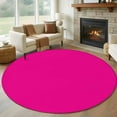thumbnail image 1 of Rose Pink Round Rugs 5ft, Farmhouse Solid Pink Color Modern Art Non Slip Washable Rug Runner, Low Pile Indoor Floor Carpet Mat Bathroom Rugs for Living Room, Bedroom, Kids Room, 1 of 9