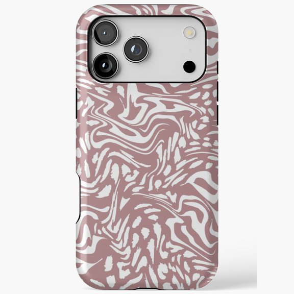 Rose Pink Terracotta Zebra Print Design iPhone Case 17 16 15 14 13 12 11 Pro Max
