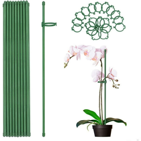 Rose Plant Support Pile, Orchid Climbing Vine Support, Antifalling Pole, Durable Metal Construction + Adjustable Height, Garden Trellis Design, for Flower Enthusiasts, Prevents Plant UKHBMC