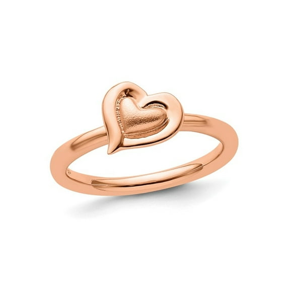 Gem & Harmony Rose Plated Sterling Silver Heart Ring for Women
