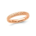 thumbnail image 1 of Gem & Harmony Rose Plated Sterling Silver Patterned Wedding Band Ring for Women, 1 of 5
