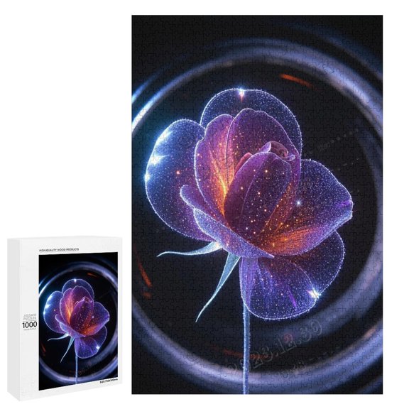 Rose Precision Puzzle 1000 Pieces | Wooden Jigsaw for Adults | Beautiful Flower Art with Smooth Fit | Fun & Rewarding Challenge | 30" x 20"
