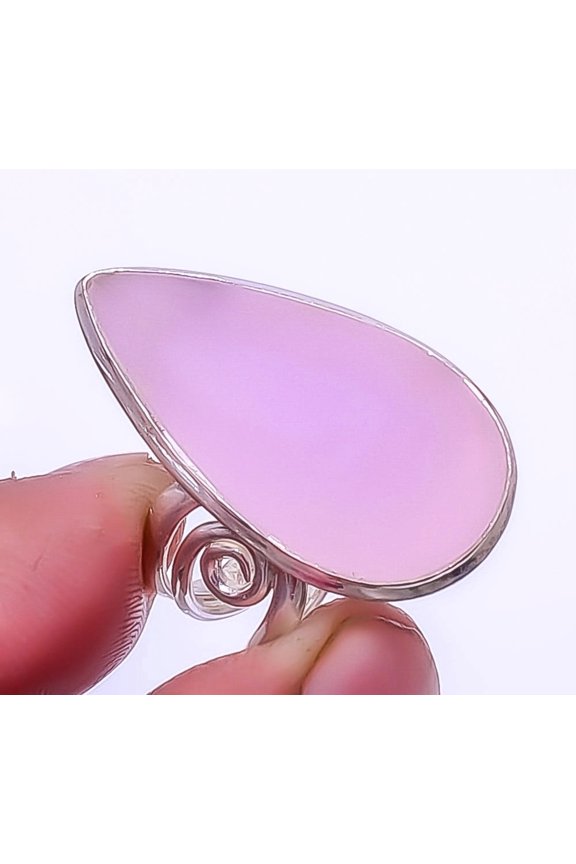 Rose Quartz 925 Sterling Silver Handmade Jewelry Ring s.9 R1142-76 A347, Christmas Gift, Gemstone Silver Jewelry, Quartz Ring, New Year Sale