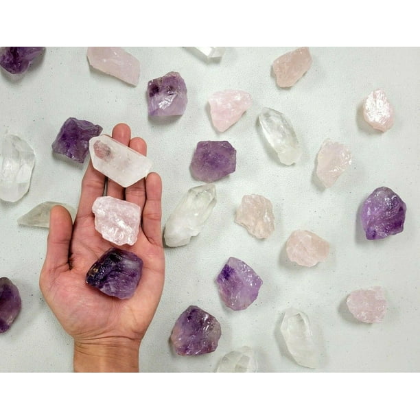 Amethyst, sold rose quartz, or clear quartz points 5 pounds