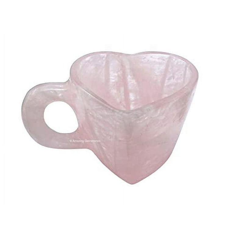 Rose Quartz Crystal Heart Cup Coffee Mug