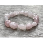 Rose Quartz Crystal Nugget Bracelet, Wholesale Genuine Rose Quartz Bracelet, Healing Crystal Bracelet Gift for Men & Women 1