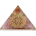 thumbnail image 1 of Rose Quartz Crystal Orgone Pyramid, Organite Pyramid Sri Yantra - Big, 1 of 4