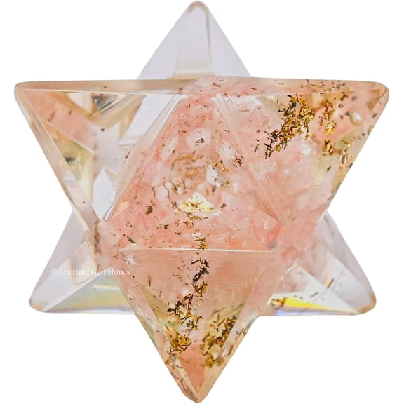 Rose Quartz Crystal Orgone Small Merkaba