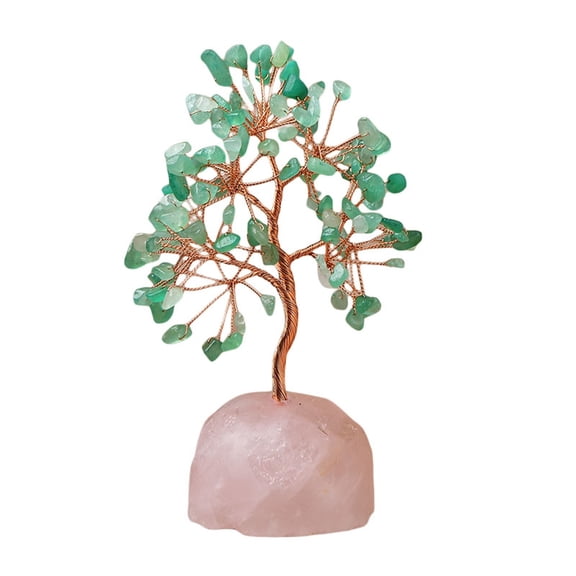Rose Quartz Tree of Life,6 Inch Natural Healing Stones,Reiki Energy Money Tree, Handmade with Copper Wire,Feng Shui Spiritual Desk Decor for Office, Home, Meditation Gifts for Women, 6 Inch