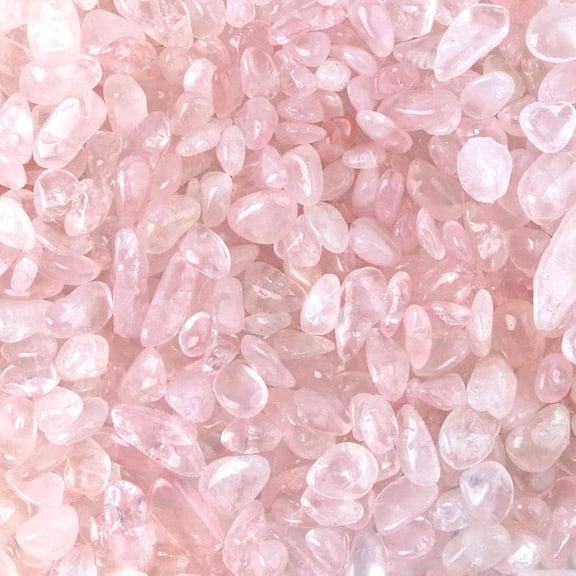 Rose Quartz Crystals, 1lb Pink Crushed Rose Quartz Chips Bulk Tumbled Stones Irregular Shaped Succulent Pebbles Decorative Rocks for Aquarium Fish Tank Vase Filler DIY Crafts Indoor Plants