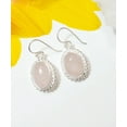 thumbnail image 1 of Rose Quartz Earrings, Solid 925 Sterling Silver, Quartz Earring, Quartz Jewelry, Pink Quartz Handmade Earring, Birthstone Earrings, Gift Her, 1 of 1