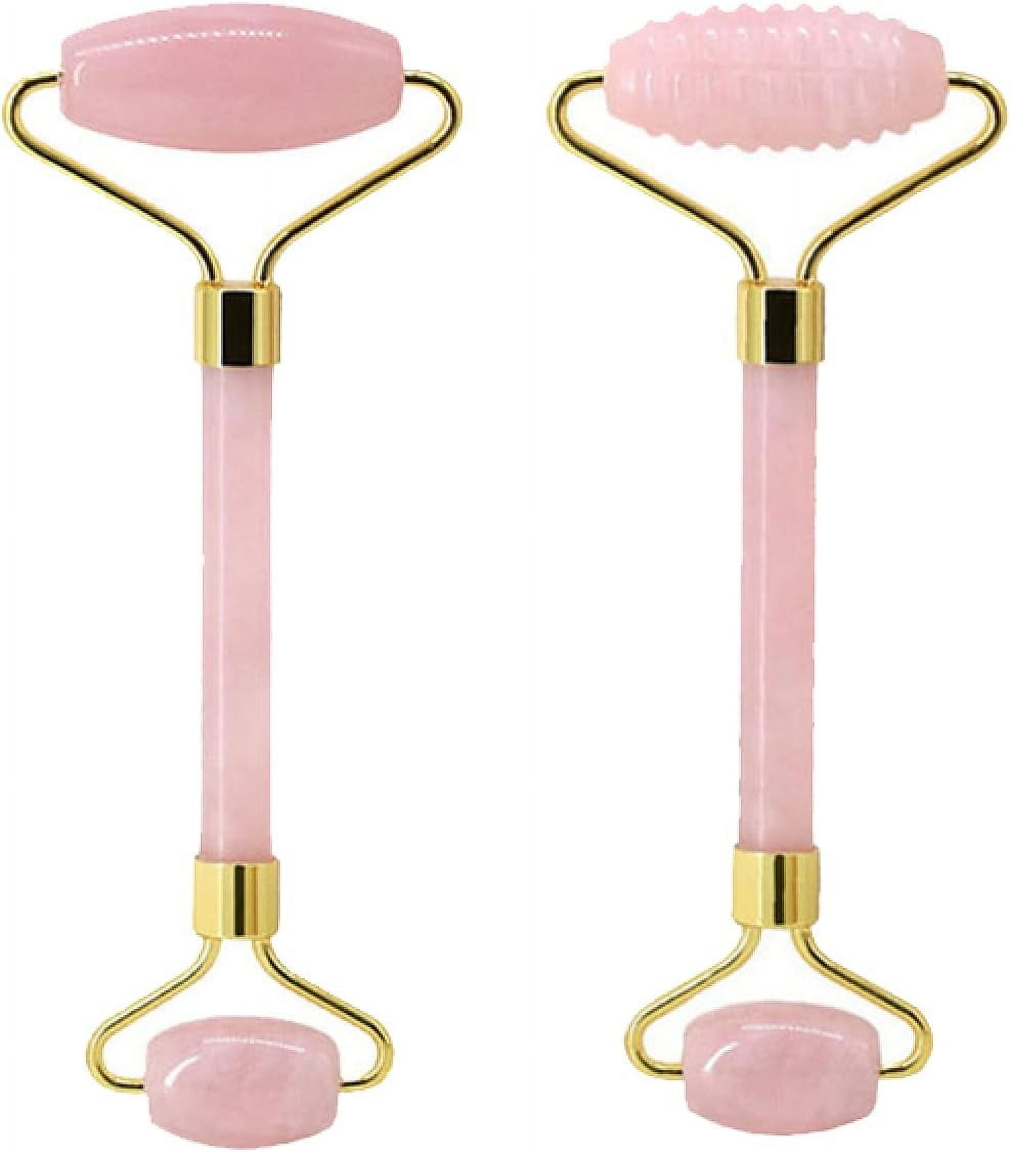 Rose Quartz Face Roller And Gua Sha Set Natural Jade Gouache Scraper Gua Sha Massage Quartz Roller Facial Lifting Massage Tool,type 8
