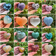 Rose Quartz Gemstone Hearts, Polished Rose Quartz Puffy Hearts, Rose Quartz Palm Stone, Rose Quartz Heart 1 Heart