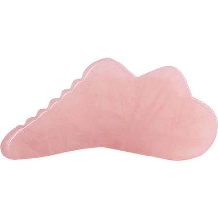Rose Quartz Guasha Comb, Gua Sha Facial Tool, Rose Quartz Scalp Massager, Guasha Scraping Massager, Rose Quartz Face Scrapper, Rose Quartz Guasha Board for SPA Acupuncture Therapy (Triangle Shape)