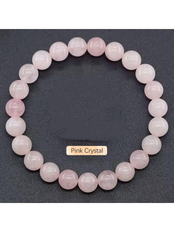 Rose Quartz Healing Crystal Bracelet for Women Men, 8mm Natural Pink Gemstone Stretch Beaded Bracelet for Love, Self Love, Emotional Healing, Relationship, Valentine Gift