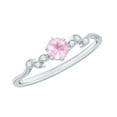 thumbnail image 1 of Rosec Jewels Rose Quartz Leaf Promise Ring with Diamond for Women ( AAA Quality), 14K White Gold, US 12.00, 1 of 9