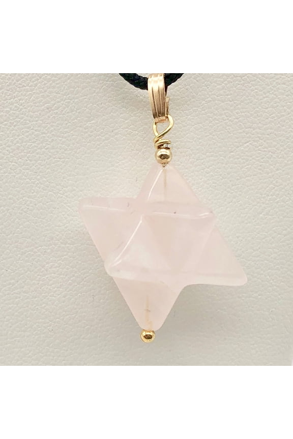 Rose Quartz Merkaba Star Pendant Necklace|Semi Precious Stone Jewelry