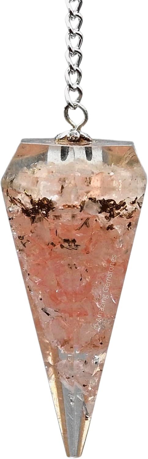 Rose Quartz Orgone Crystal Pendulums for Divination and Dowsing ...